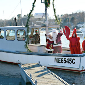 Wave to Santa On the Lobster Boat